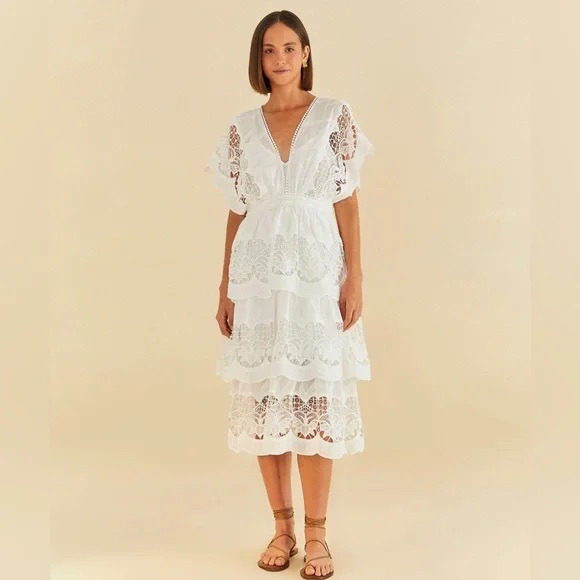 Farm Rio Richelieu MIDI Dress M - Picture 2 of 5